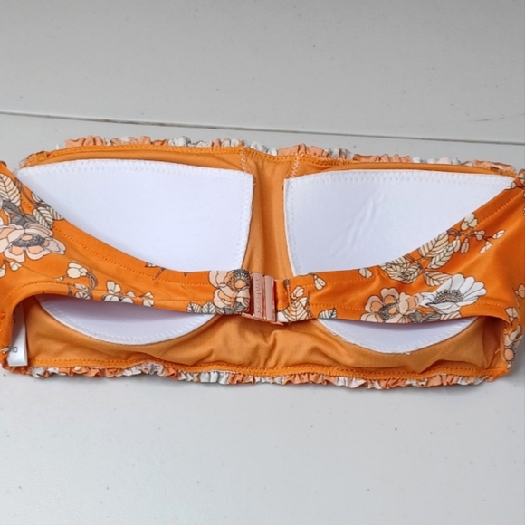 Seafolly Splendor Floral Shirred Bandeau Sz 8/10 Bikini - Picture 4 of 12